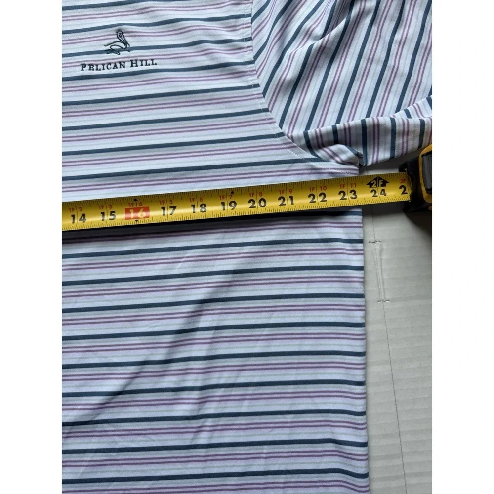 Straight Down Men's Golf Polo Striped Xl - Picture 5 of 7